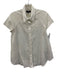 7 For All Mankind Size XS White Cotton Short Sleeve Buttons Collar Blouse Top White / XS