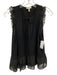 Joie Size XS Black & White Silk Sleeveless dots V Neck Ruffle Top Black & White / XS