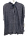 Lafayette 148 Size S Blue & White Cotton & Linen Cap Sleeve Rhinestone Hood Top Blue & White / S