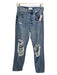Pistola Size 25 Med Light Wash Cotton Denim Button Fly Heavily Distressed Jeans Med Light Wash / 25