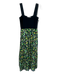 Tanya Taylor Size S Black, green & yellow Cotton Knit Fabric Block Floral Dress Black, green & yellow / S