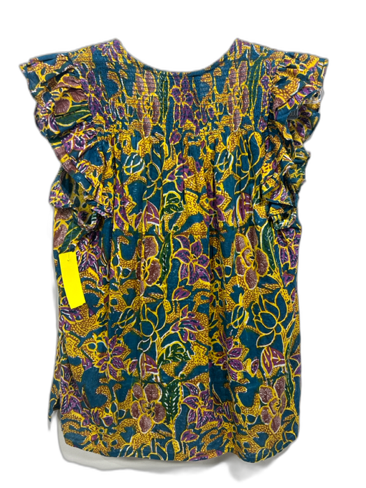Cleobella Size S Teal, Yellow & Purple Cotton Floral Paisley Midi Skirt Set Teal, Yellow & Purple / S