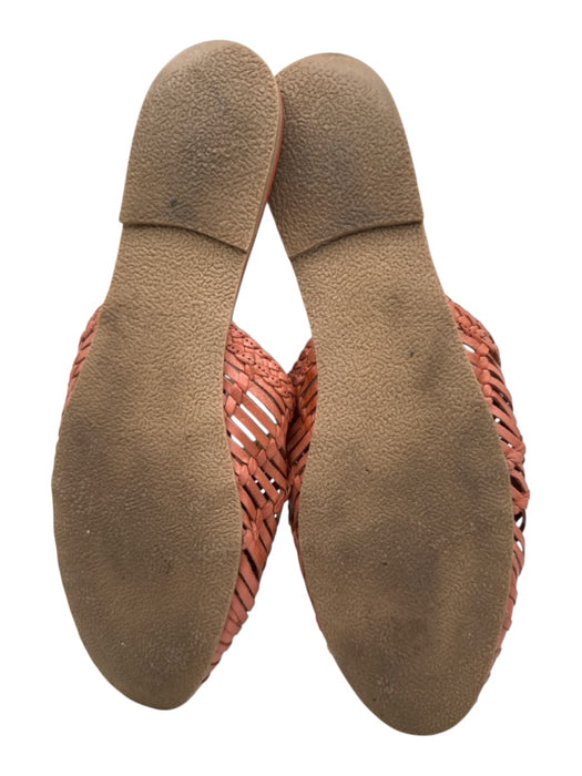 Salt + Umber Shoe Size 9 Clay Pink Leather Upper Woven Round Almond Toe Mules Clay Pink / 9