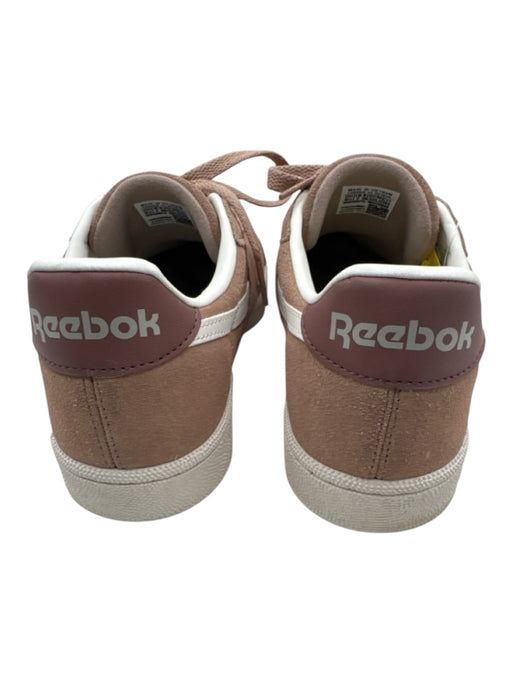 Reebok Shoe Size 9.5 Beige Pink & White Leather Upper Suede Perforated Sneakers Beige Pink & White / 9.5