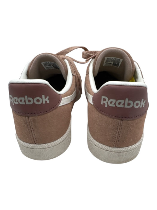 Reebok Shoe Size 9.5 Beige Pink & White Leather Upper Suede Perforated Sneakers Beige Pink & White / 9.5
