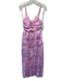 ASTR The Label Size S Pink, Purple, Green Polyester Pleated Floral Print Dress Pink, Purple, Green / S