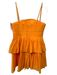 Acler Size 6 Orange Polyester Spaghetti Strap Pleated Tiered Mini Dress Orange / 6