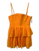 Acler Size 6 Orange Polyester Spaghetti Strap Pleated Tiered Mini Dress Orange / 6