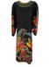 Farm Rio Size Small Black, Green, Blue Viscose Long Sleeve Abstract Print Dress Black, Green, Blue / Small