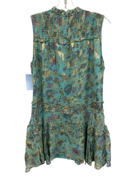 Karina Grimaldi Size XS Blue, Green, Purple Viscose Sleeveless Floral Dress Blue, Green, Purple / XS