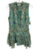 Karina Grimaldi Size XS Blue, Green, Purple Viscose Sleeveless Floral Dress Blue, Green, Purple / XS