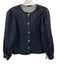 Zara Size Small Dark Wash Cotton Blend Chambray Button Front Top Dark Wash / Small