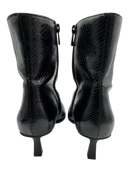 Zara Shoe Size 40 Black Manmade Material Pointed Toe Snake Skin Print Boots Black / 40