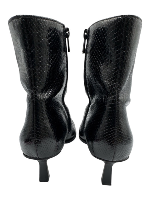 Zara Shoe Size 40 Black Manmade Material Pointed Toe Snake Skin Print Boots Black / 40