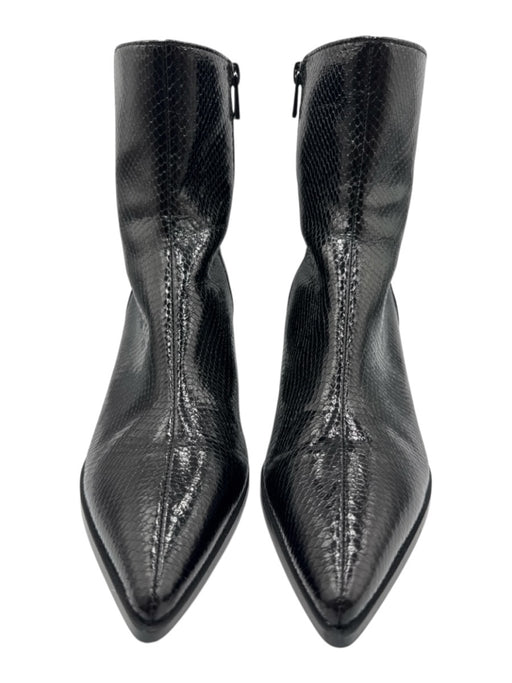 Zara Shoe Size 40 Black Manmade Material Pointed Toe Snake Skin Print Boots Black / 40