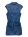 Paige Size 4 Blue Cotton Blend Button Front Cap Sleeve Denim Mini Dress Blue / 4
