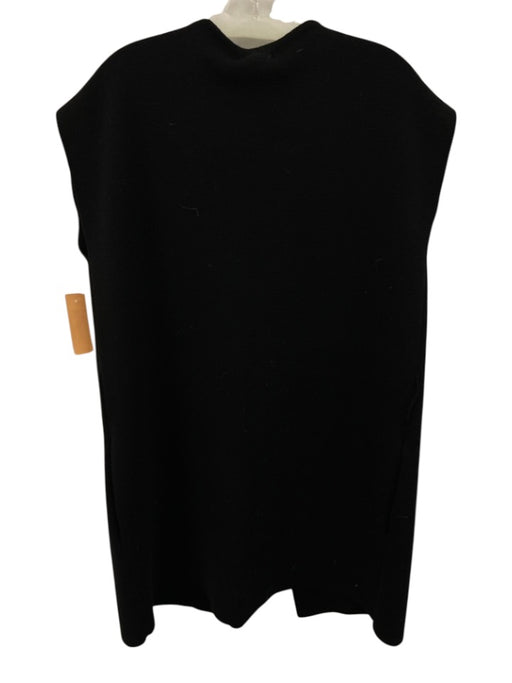 Ann Mashburn Size S Black Merino Wool Tie Belt Sleeveless Open Front Cardigan Black / S