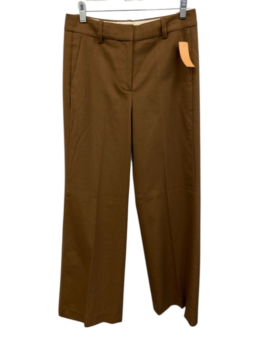 J Crew Size 4 Brown Wool Blend Zip & Hook Closure Trouser Wide Leg Pants Brown / 4