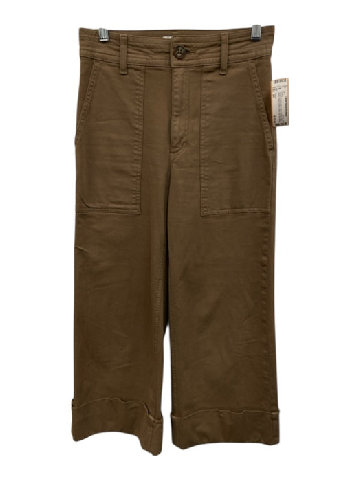 Pistola Size 26 Brown Cotton Blend Zip & Button High Waist Patch Pocket Pants Brown / 26