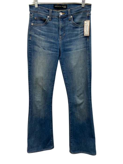 Veronica Beard Jeans Size 27 Blue Cotton Blend Zip & Button Whiskering Jeans Blue / 27