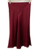 Quince Size S Red Silk Satin Elastic Waist Midi Skirt Red / S