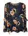 SeeByChloe Size 38 Navy Multi Viscose Blend Printed Keyhole Back Ruffle Top Navy Multi / 38