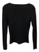 Jenni Kayne Size S Black Viscose Blend Wide Neck Long Sleeve Ribbed Top Black / S