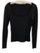 Jenni Kayne Size S Black Viscose Blend Wide Neck Long Sleeve Ribbed Top Black / S