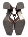 Zara Shoe Size 40 Dark Brown Textile Square Toe Ankle Buckle Block Heel Sandals Dark Brown / 40