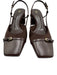 Zara Shoe Size 40 Dark Brown Textile Square Toe Ankle Buckle Block Heel Sandals Dark Brown / 40