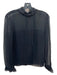 Akris Size 10 Black Silk High Ruffle Neck Long Sleeve Sheer Ruffle Trim Top Black / 10