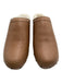 Beek Shoe Size 11 Beige & White Leather round toe Fur Lined Stud Wood Sole Clogs Beige & White / 11