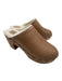 Beek Shoe Size 11 Beige & White Leather round toe Fur Lined Stud Wood Sole Clogs Beige & White / 11