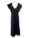 Mariacher Size S Black Cotton V Neck & Back Sleeveless Pop Over Dress Black / S