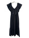 Mariacher Size S Black Cotton V Neck & Back Sleeveless Pop Over Dress Black / S