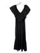 Mariacher Size XS Black Cotton V Neck & Back Sleeveless Pop Over Dress Black / XS