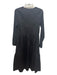 Mariacher Size S Black Cotton V Neck Button Front Long Sleeve Maxi Dress Black / S