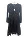 Mariacher Size S Black Cotton V Neck Button Front Long Sleeve Maxi Dress Black / S