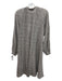 Closed Size S Black & White Cotton Geometric 1/4 Button Long Sleeve Dress Black & White / S