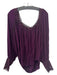 Free People Size M Purple Viscose Square Neck Long Sleeve Lace Trim Top Purple / M