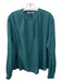 Pomandere Size S Green Cotton Blend 1/4 Button Gauze Long Sleeve Curved Hem Top Green / S