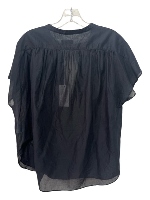 Closed Size S Black Cotton Sheer Cap Sleeve V Neck Top Black / S