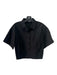 Stateside Size S Black Cotton Collared Button Up Short Sleeve Seam Detail Top Black / S