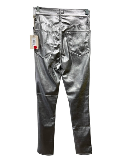 Mother Size 26 Silver PU leather 5 Pocket Skinny Pants Silver / 26