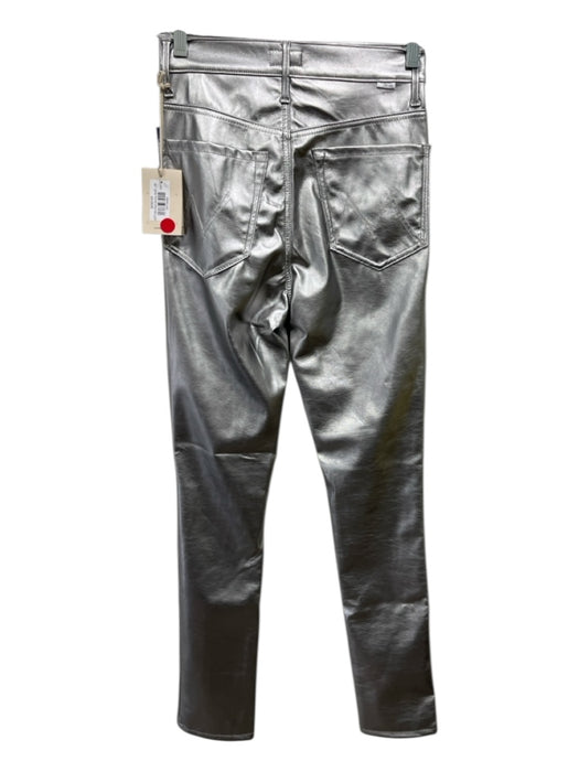 Mother Size 26 Silver PU leather 5 Pocket Skinny Pants Silver / 26