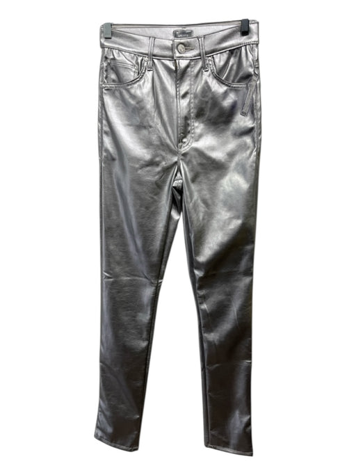 Mother Size 26 Silver PU leather 5 Pocket Skinny Pants Silver / 26