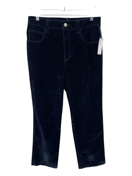 A.L.C. Size 6 Black Cotton & Viscose Velvet 5 Pocket High Rise Boot Cut Pants Black / 6