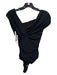 Agolde Size XS Black Polymide Assymetric Sleeves Ruched Bodysuit Top Black / XS