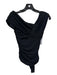 Agolde Size XS Black Polymide Assymetric Sleeves Ruched Bodysuit Top Black / XS