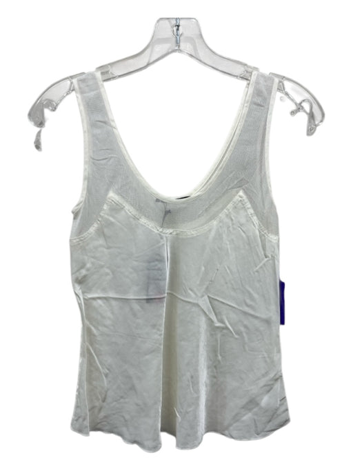 Brazeau Tricot Size Small Cream Cotton & Silk Mesh Detail Sleeveless Cami Top Cream / Small